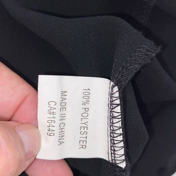 Amanda Womens Chiffon Midi Dress Sleeveless Scoop Neck Black Medium - Picture 8 of 9